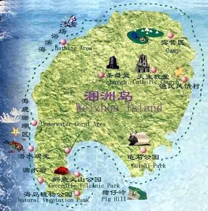 广西北海旅游网 涠洲岛地图